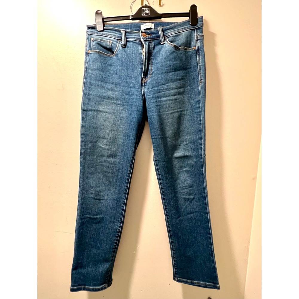 Kensie Jeans Womens Medium Wash Straight Leg Denim Blue Casual Trousers